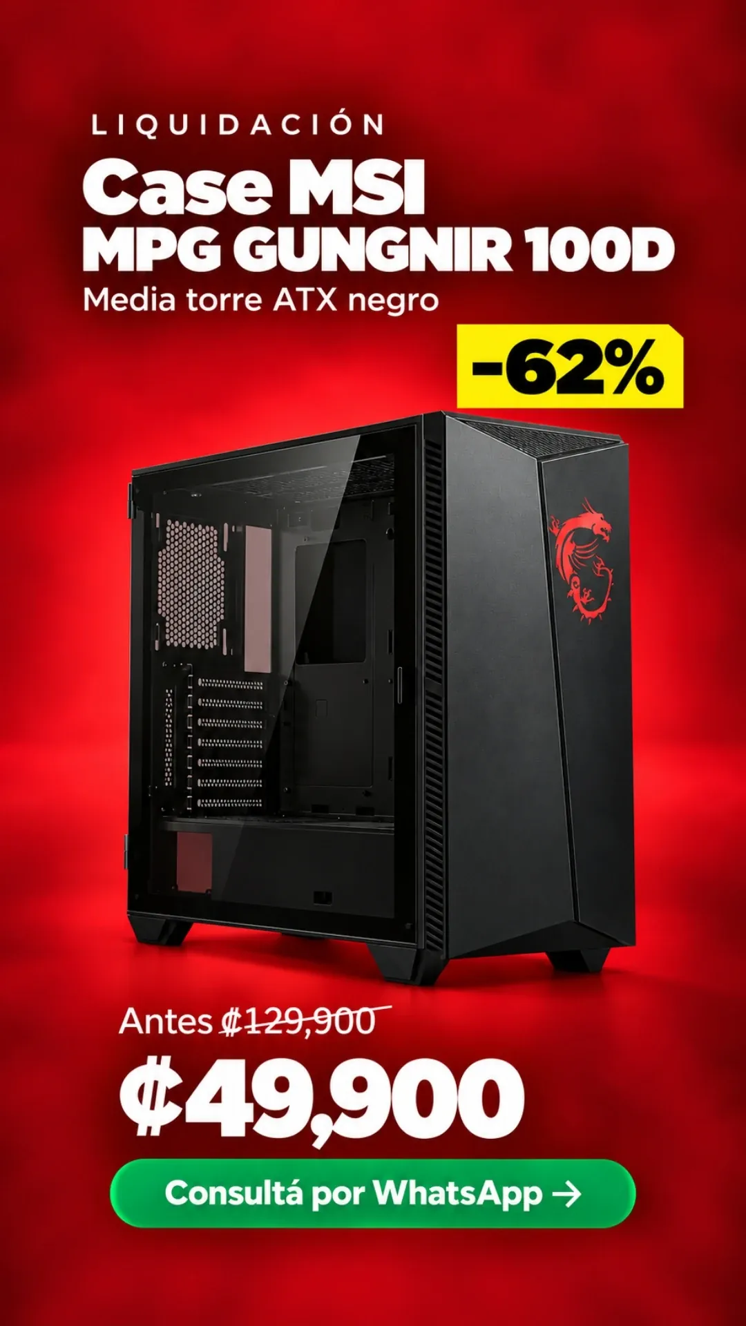 Case MSI MPG Gungnir 100D ₡49,900