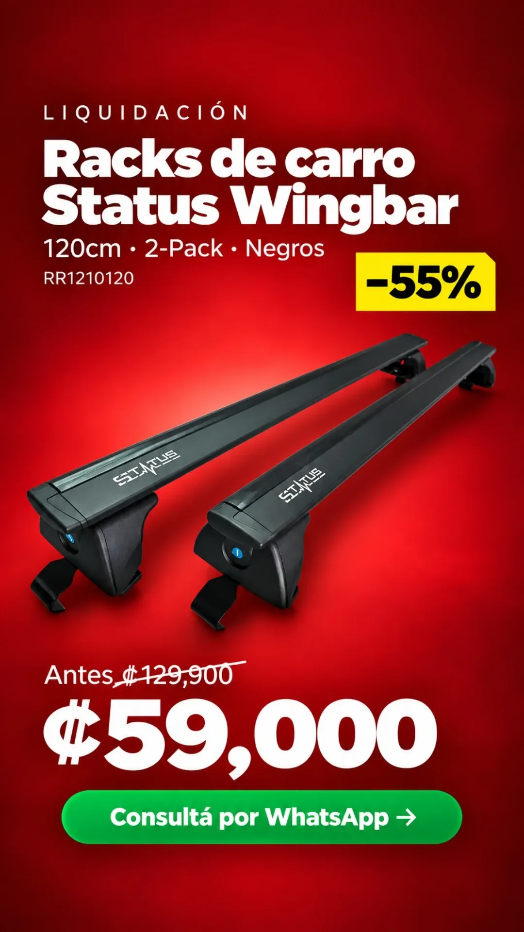 Racks de carro Status Wingbar 120cm ₡59,000