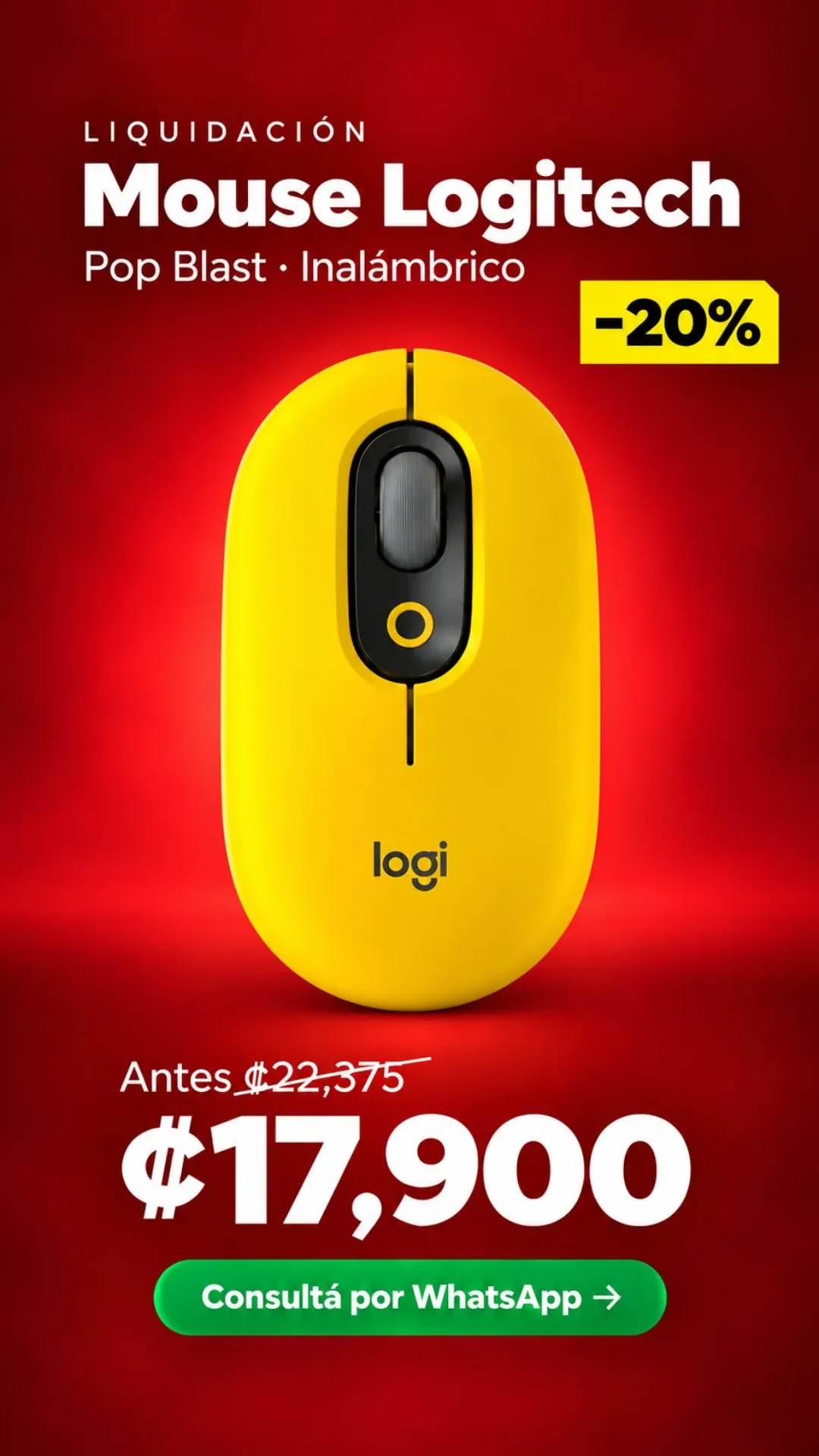 Mouse Logitech Pop Blast Inalámbrico ₡17,900