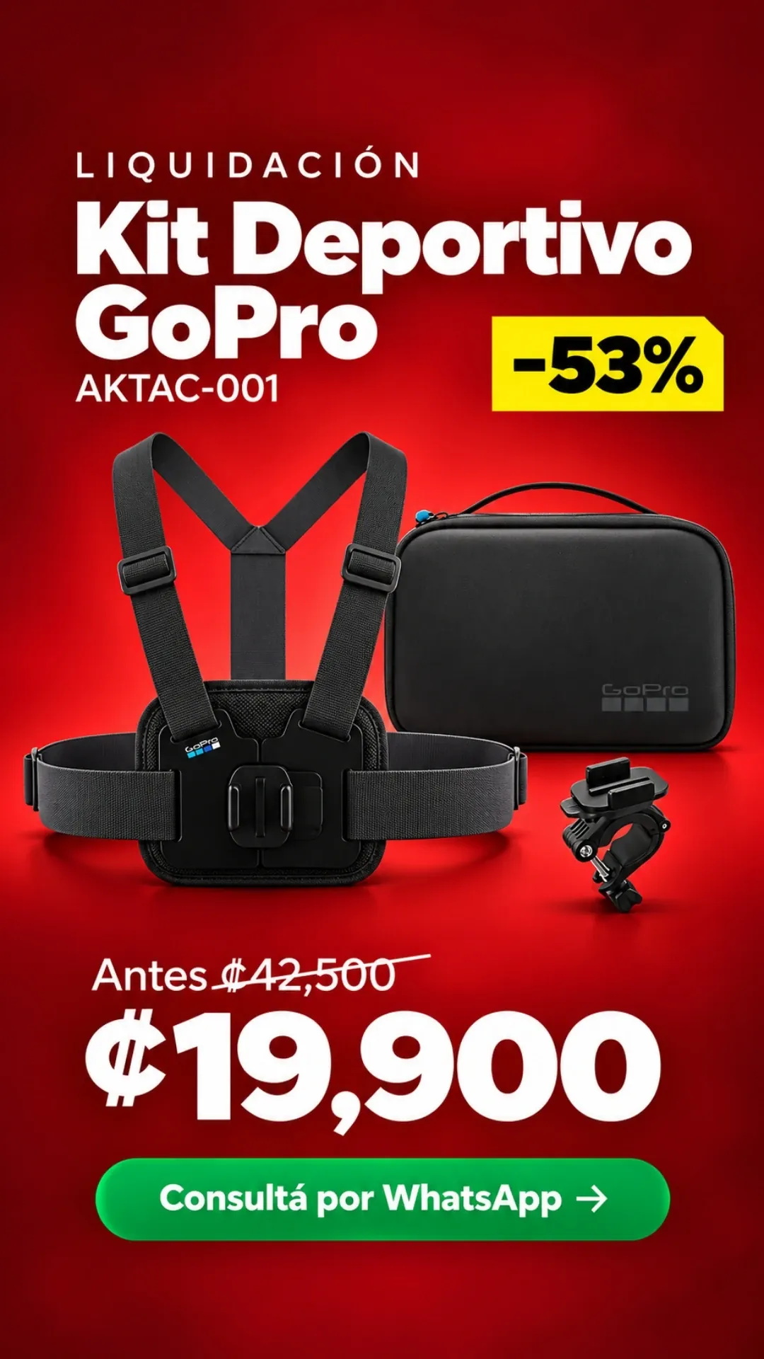 Kit Deportivo GoPro AKTAC-001 ₡19,900