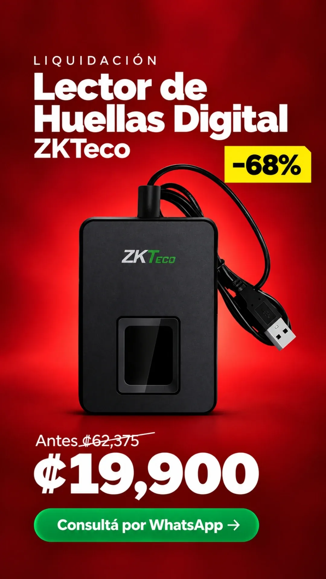 Lector de Huellas Digital ZKTeco ₡19,900