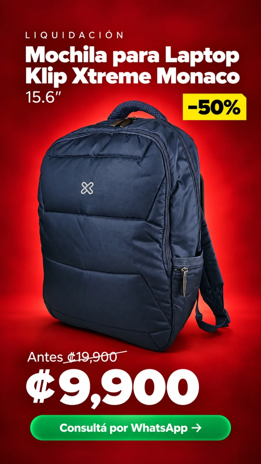 Mochila para Laptop Klip Xtreme Monaco 15.6" ₡9,900