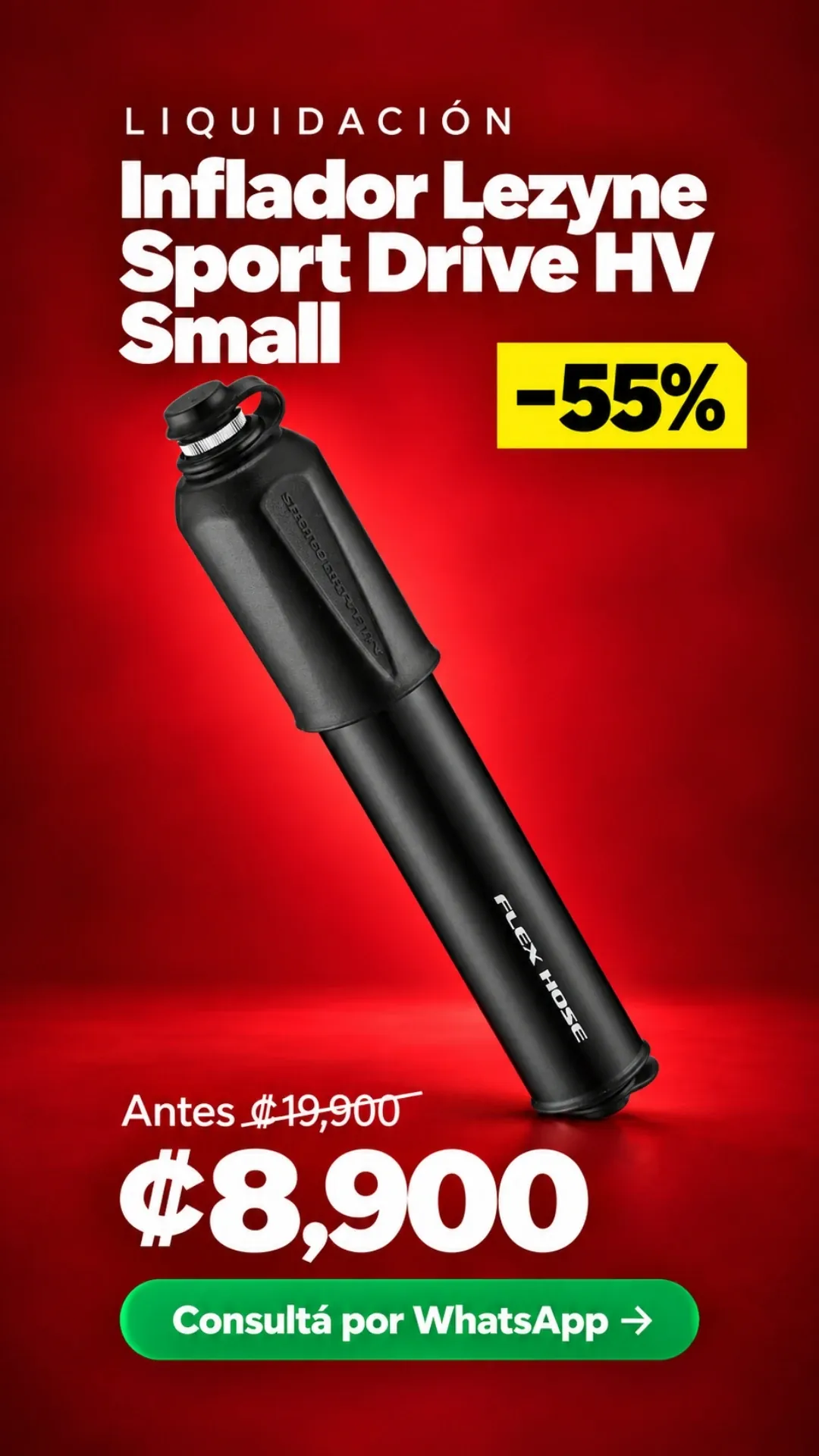 Inflador Lezyne Sport Drive HV Small ₡8,900