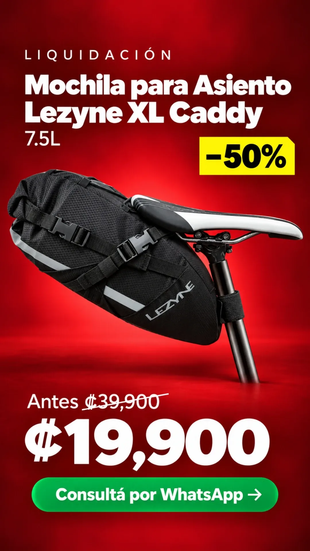 Mochila para Asiento Lezyne XL Caddy 7.5L ₡19,900