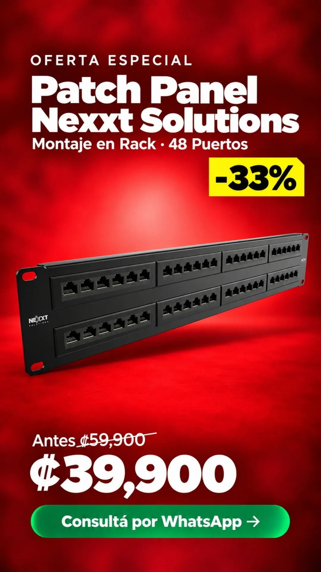 Patch Panel Nexxt 48 Puertos ₡39,900