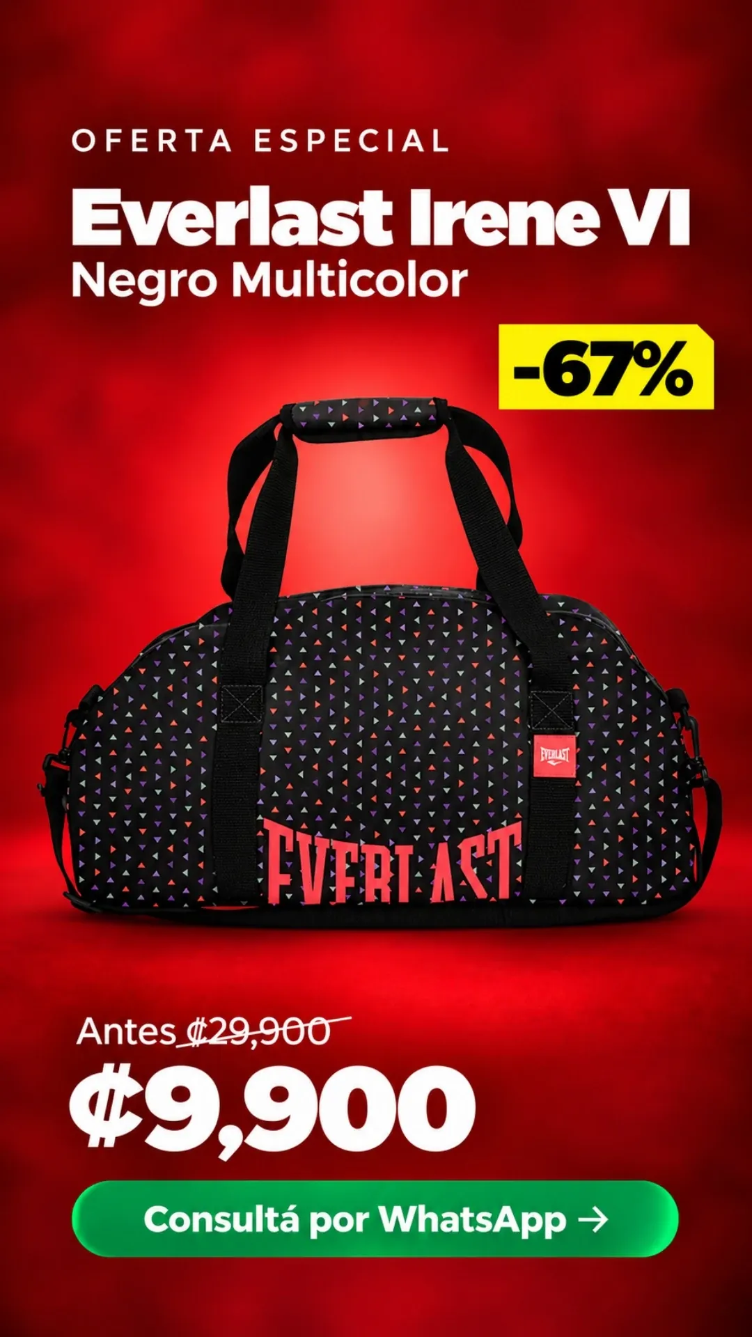 Bolso Everlast Irene VI Negro Multicolor ₡9,900