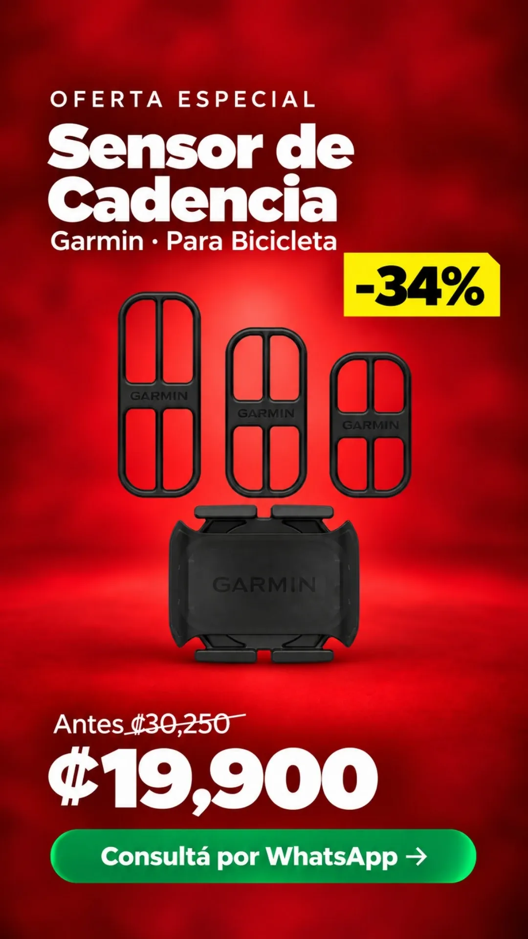 Sensor de Cadencia Garmin para Bicicleta ₡19,900