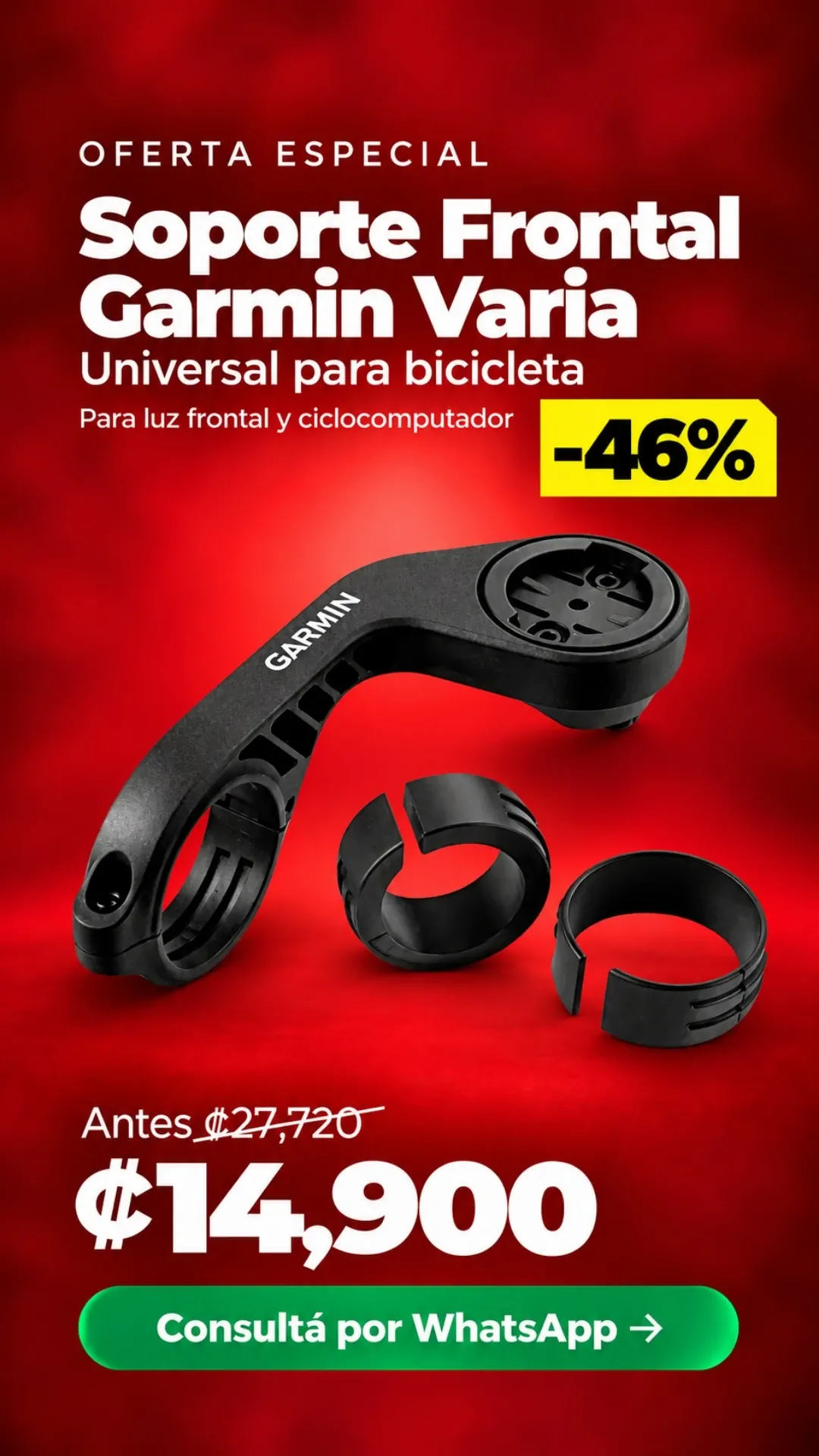Soporte Frontal Garmin Varia para Bicicleta ₡14,900