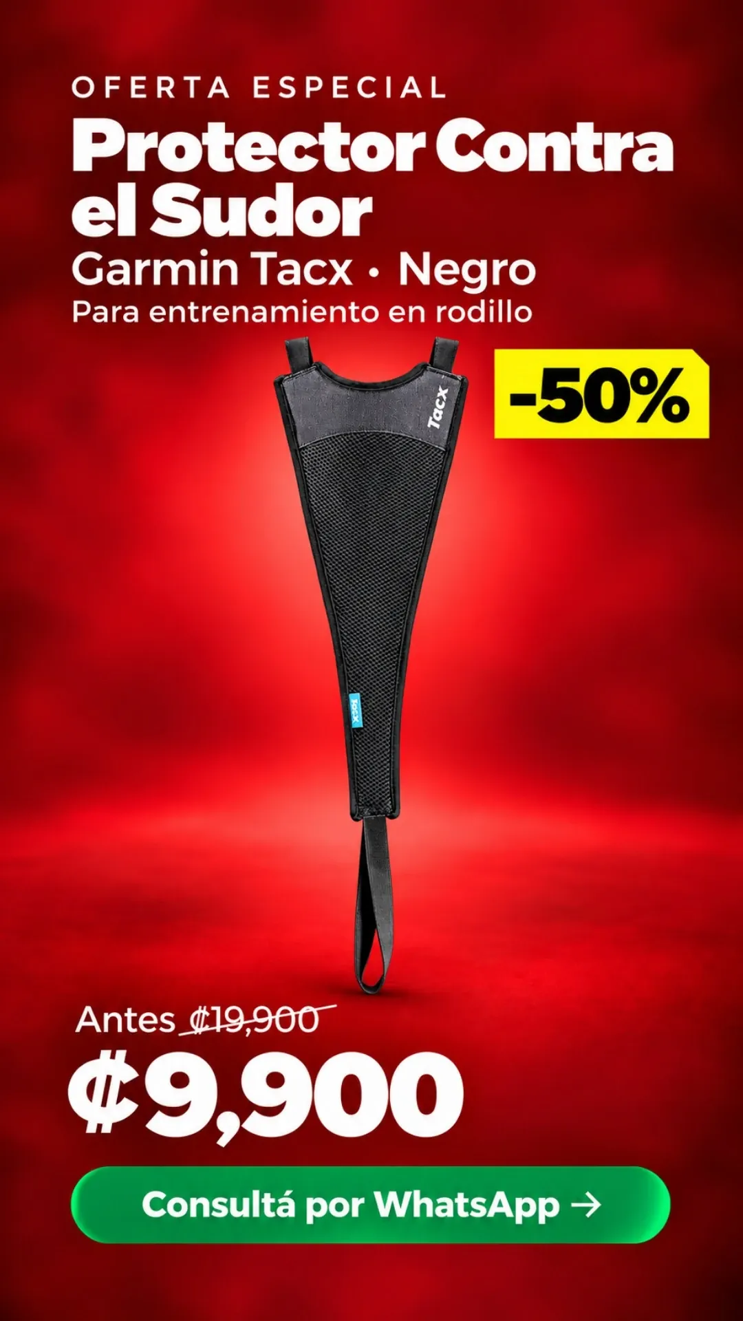 Protector Contra el Sudor Garmin Tacx Negro ₡9,900