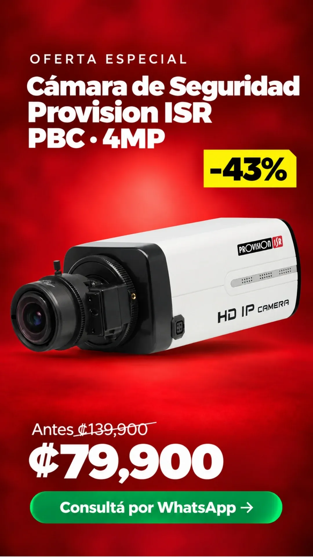 Cámara de Seguridad Provision ISR PBC 4MP ₡79,900