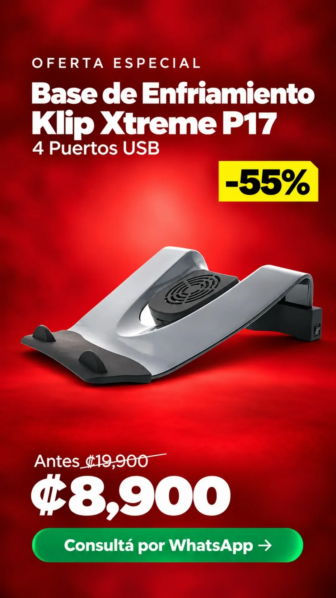 Base de Enfriamiento Klip Xtreme P17 ₡8,900