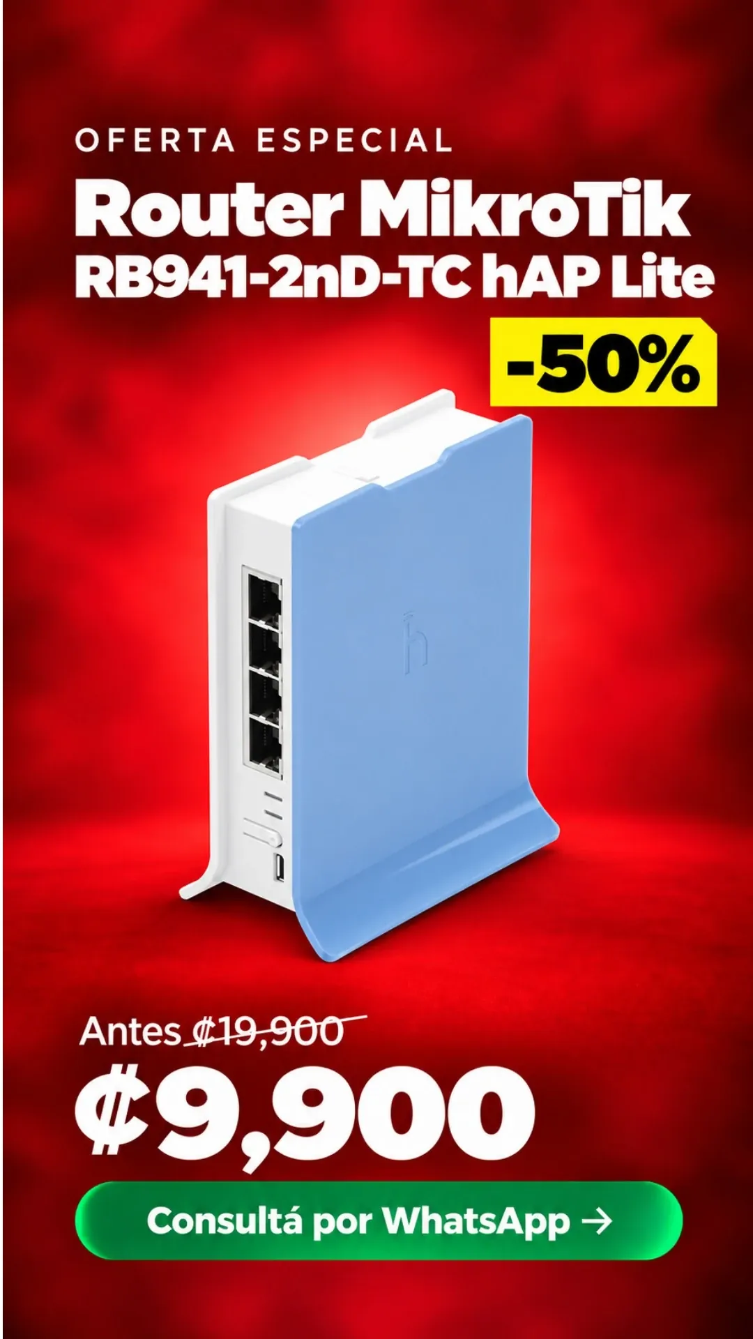 Router MikroTik RB941-2nD-TC hAP Lite ₡9,900