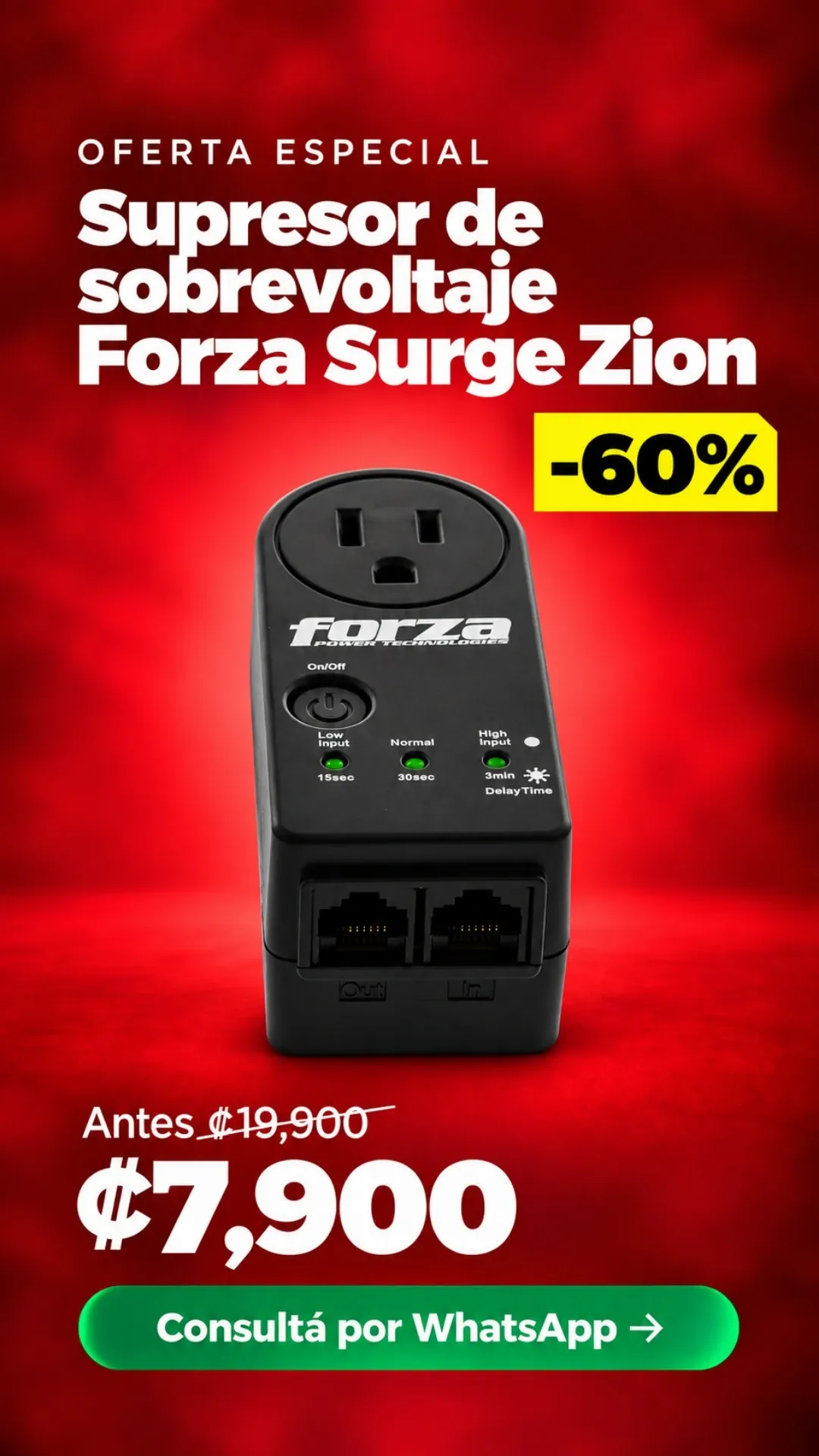 Supresor de Sobrevoltaje Forza Surge Zion ₡7,900