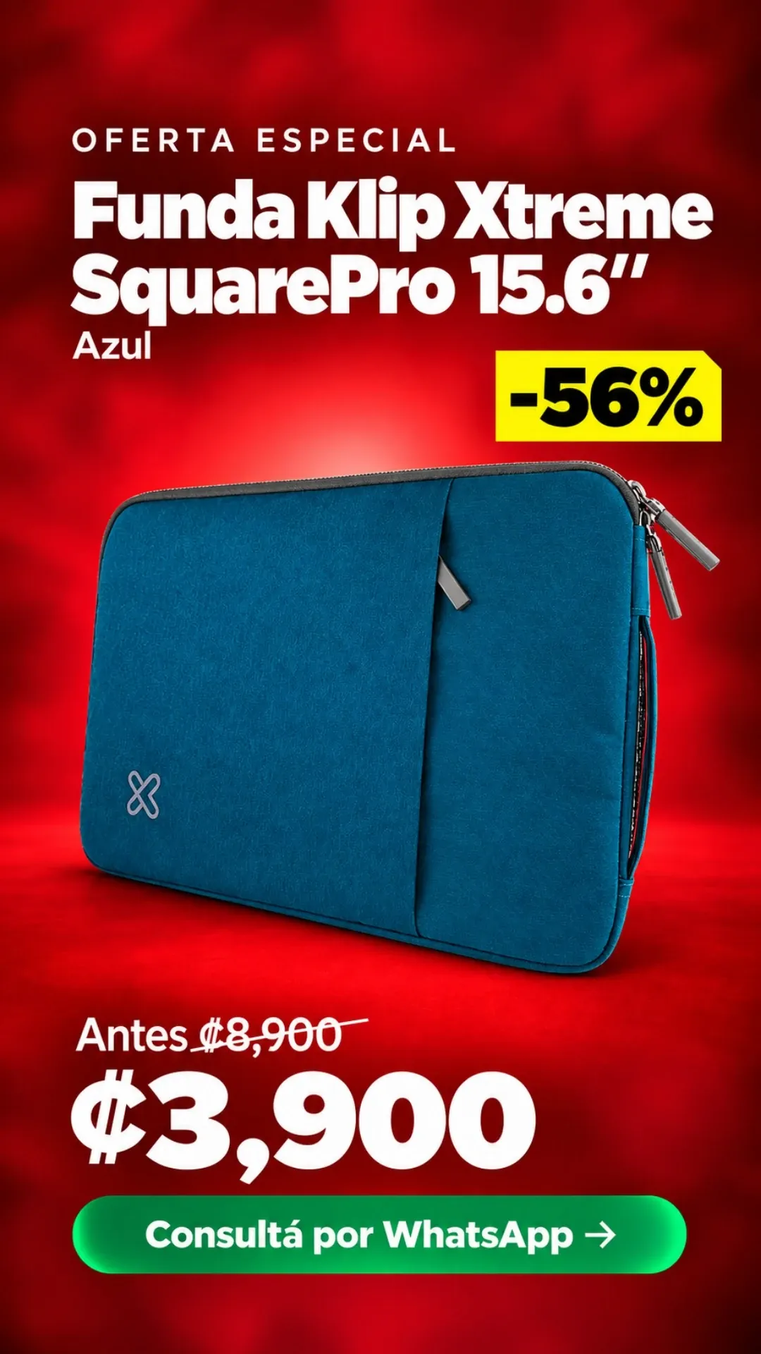 Funda Klip Xtreme SquarePro 15.6" Azul ₡3,900