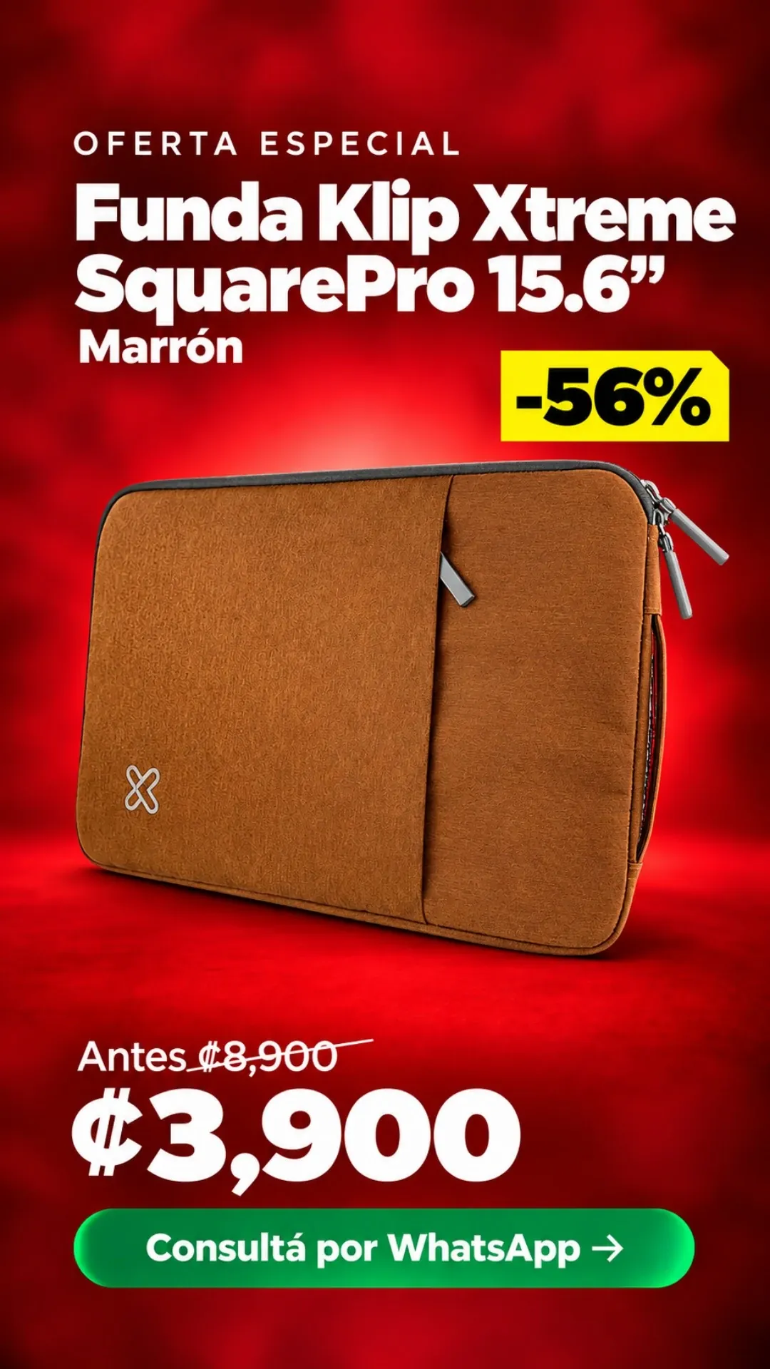 Funda Klip Xtreme SquarePro 15.6" Marrón ₡3,900