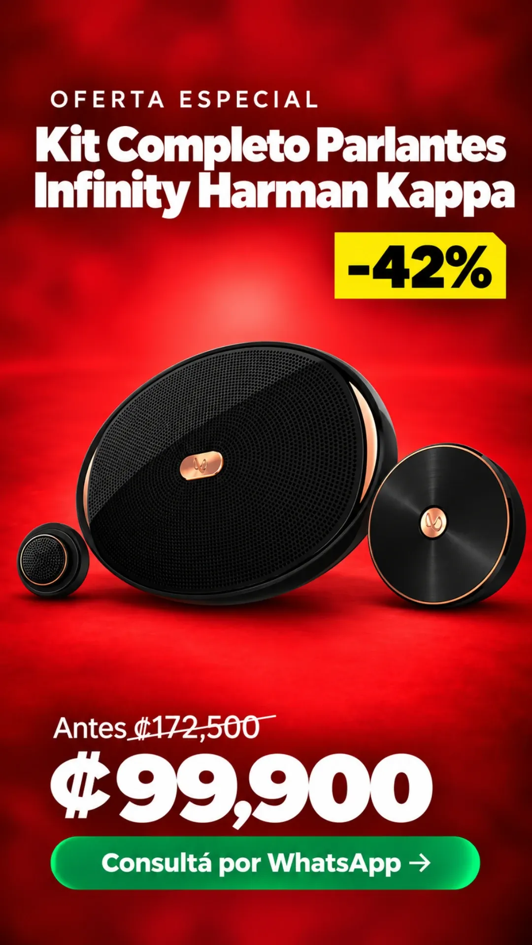 Kit Completo Parlantes Infinity Harman Kappa ₡99,900