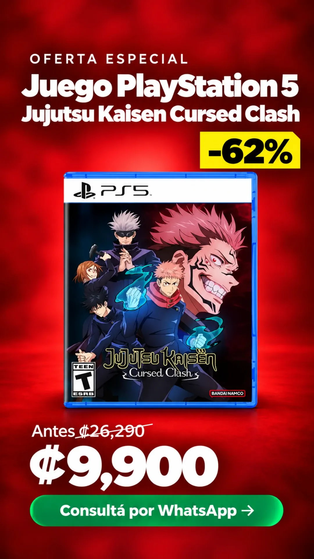 Juego PlayStation 5 Jujutsu Kaisen Cursed Clash ₡9,900