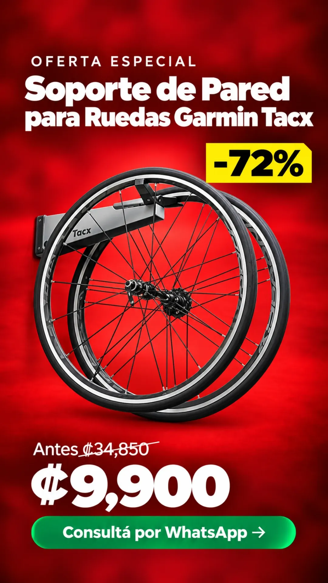 Soporte de Pared para Ruedas Garmin Tacx ₡9,900