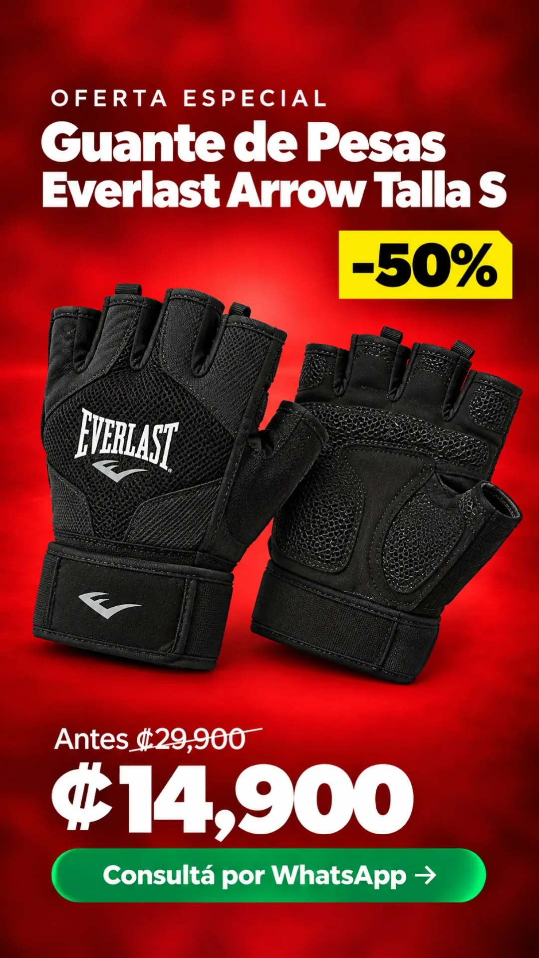 Guante de Pesas Everlast Arrow Talla S ₡14,900
