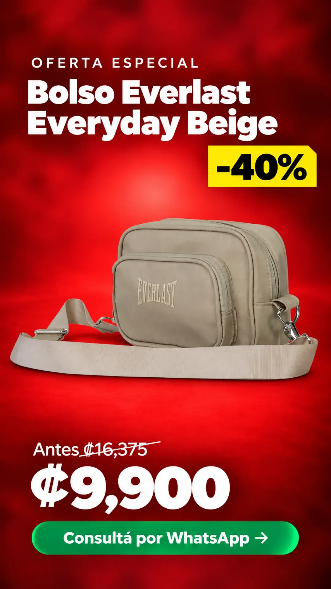 Bolso Everlast Everyday Beige ₡9,900
